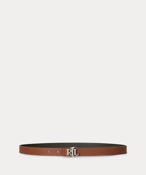 Ralph Lauren ロゴ リバーシブル エンボスド スキニー ベルト　S ロゴ リバーシブル レザー スキニー ベルト｜ローレン ラルフ
