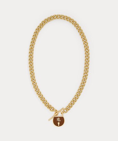 ゴールドプレーテッド パドロック ペンダント ネックレス