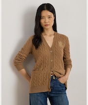 ケーブルニット ウールカシミヤ カーディガン