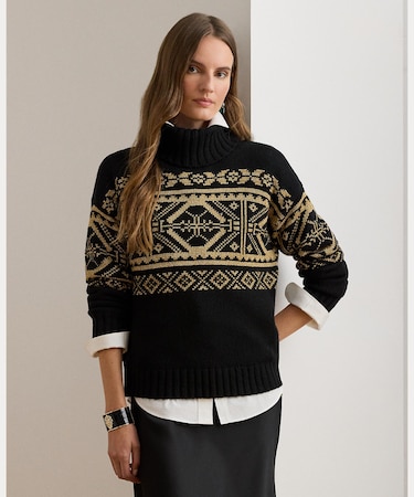 フェア アイル ウールブレンド タートルネック セーター