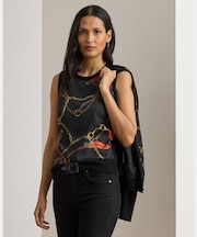 ベルティングプリント スリーブレス セーター