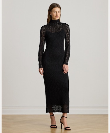 ポインテールニット タートルネック セーター ドレス