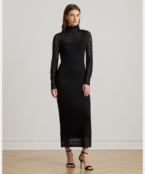 ポインテールニット タートルネック セーター ドレス