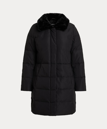 フェイクファートリム ダウン コート