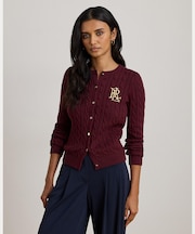 ケーブルニット コットン カーディガン