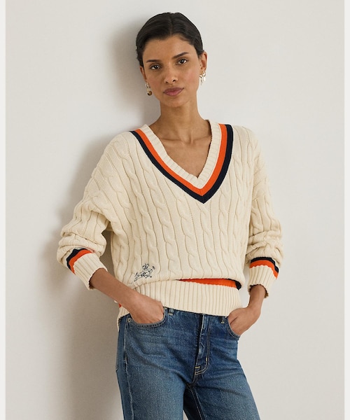 ケーブルニット コットン クリケット セーター|ローレン ラルフ ケーブルニット コットン クリケット セーター|ローレン ラルフ