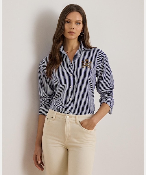 リラックス フィット ストライプド ブロードクロス シャツ