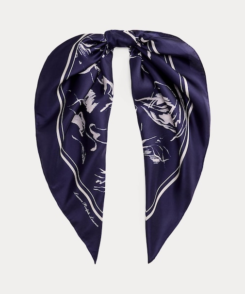 フローラル シルク スクエア スカーフ