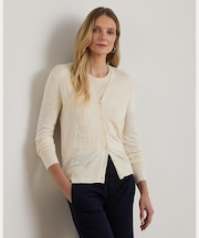 ベルティングモチーフ Vネック カーディガン