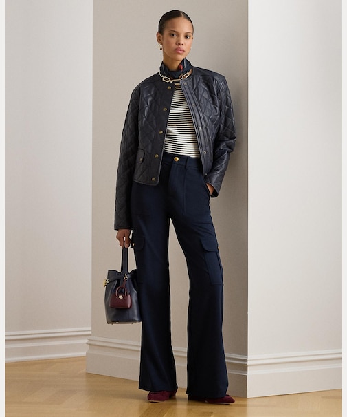 ポンチ ワイドレッグ カーゴ パンツ