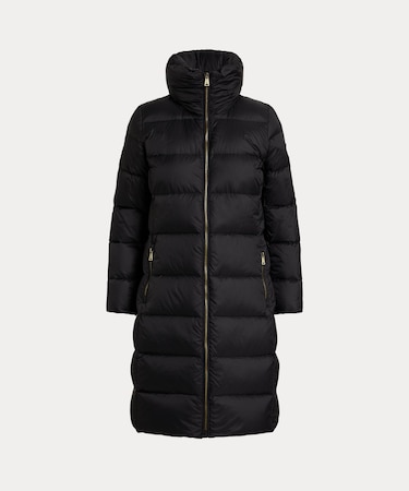 ファネルネック キルテッド ダウン コート