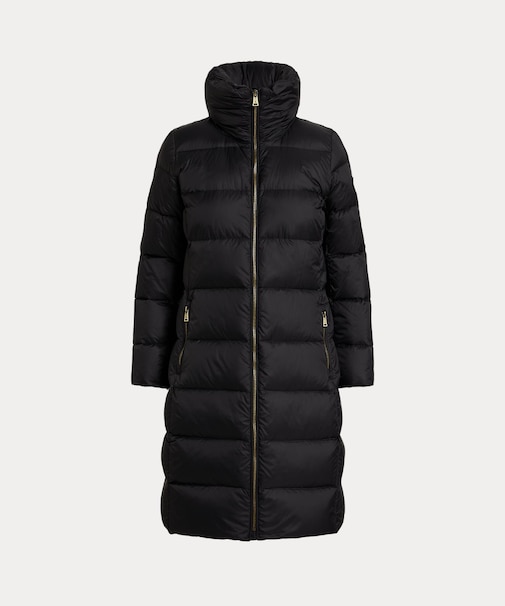 ファネルネック キルテッド ダウン コート