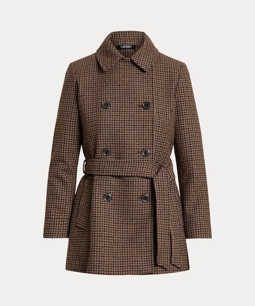 ローレンラルフローレン ウールダブルブレスト ロングコート 刻印ボタン 2way Ralph Lauren黒のウール混紡ダブルブレストロングコート - メルカリ