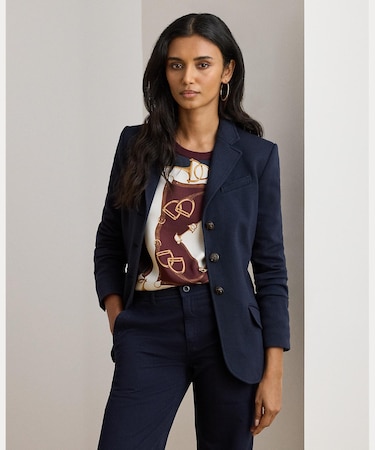 コットン ヘリンボーン ジャカード ブレザー