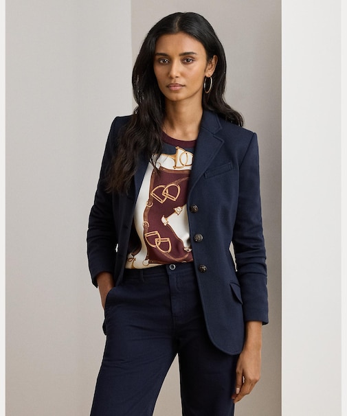 コットン ヘリンボーン ジャカード ブレザー