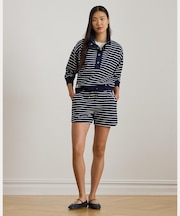 ストライプド フレンチ テリー ドローコード ショートパンツ