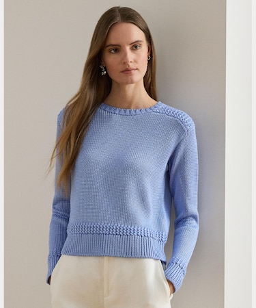 コットンブレンド クルーネック セーター