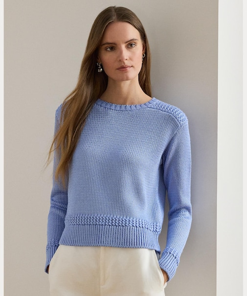 コットンブレンド クルーネック セーター