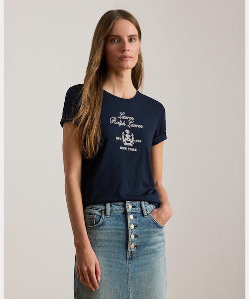 エンブロイダリークレスト ジャージー Tシャツ｜ローレン ラルフ