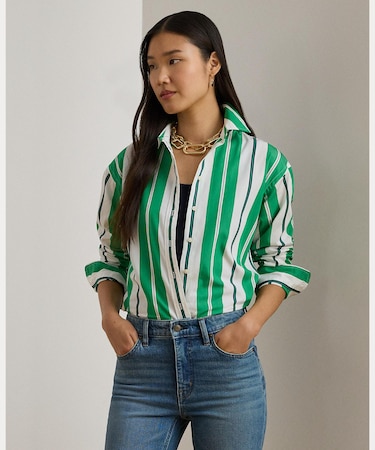 リラックス フィット ストライプド ブロードクロス シャツ