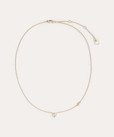 キュービック ジルコニア ハート ペンダント ネックレス