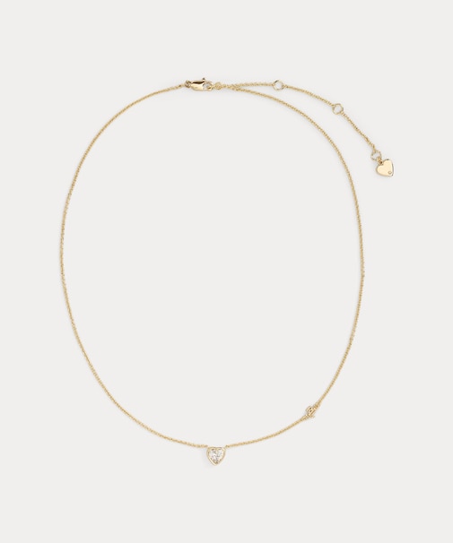 キュービック ジルコニア ハート ペンダント ネックレス