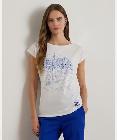 グラフィック コットンモダール ジャージー Tシャツ