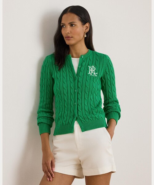 ケーブルニット コットン カーディガン｜ローレン ラルフ ローレンの