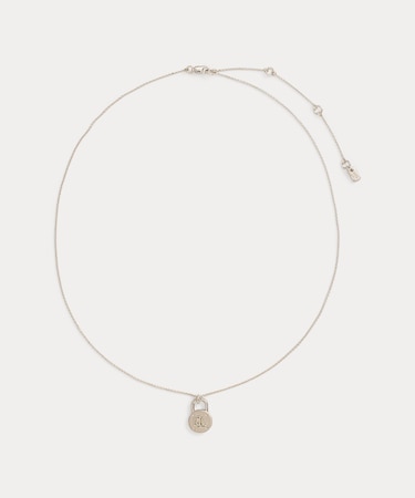 スターリング シルバー パドロック ペンダント ネックレス