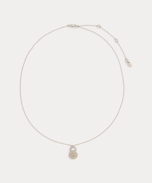 スターリング シルバー パドロック ペンダント ネックレス