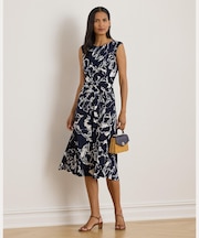 フローラル ツイストフロント ジャージー ドレス