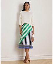 ストライプド ツイル ミディ スカート