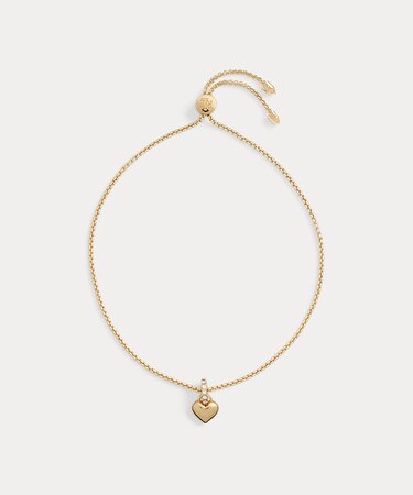 ゴールドプレーテッド ハート スライダー ブレスレット