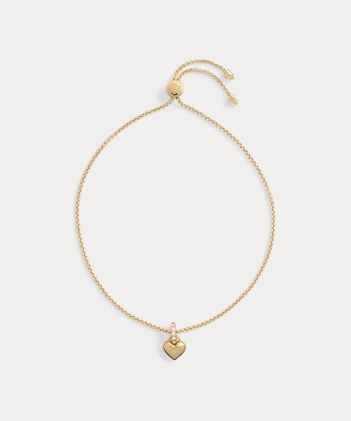 ゴールドプレーテッド ハート スライダー ブレスレット