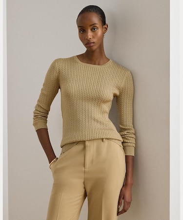 ミニケーブル クルーネック セーター