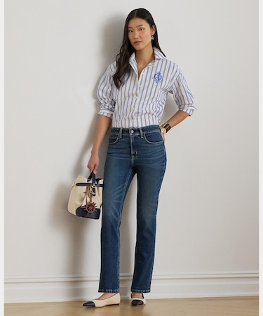 ハイライズ ストレート アンクル ジーンズ