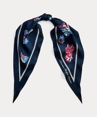 フローラル シルク ダイヤモンド スカーフ