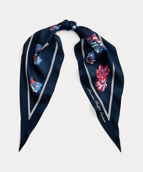 フローラル シルク ダイヤモンド スカーフ