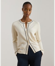 ツートーン コットンモダール カーディガン