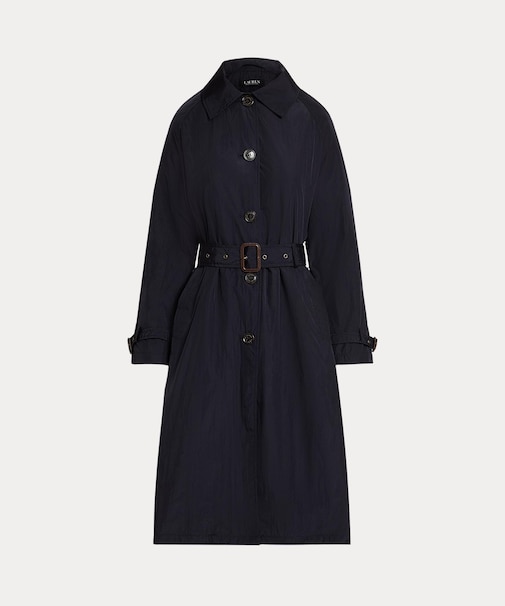 ベルテッド タフタ トレンチ コート