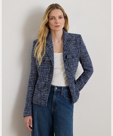 コットンブレンド ブークレ ブレザー