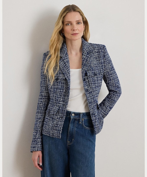 コットンブレンド ブークレ ブレザー