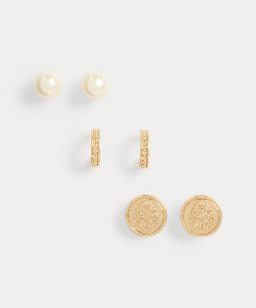 ゴールドプレーテッド & フェイクパール イヤリング セット