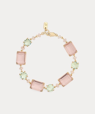 ゴールドプレーテッド ストーン & クォーツ ブレスレット