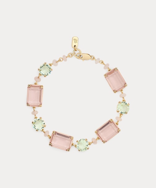 ゴールドプレーテッド ストーン & クォーツ ブレスレット