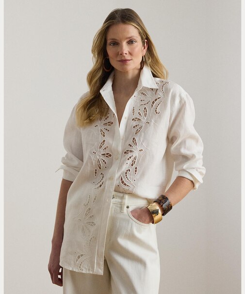 アイレット リネン シャツ