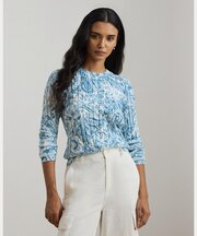 ペイズリー ケーブルニット コットン セーター