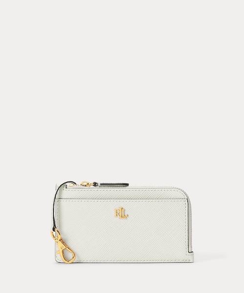 Ralph Lauren ラルフローレン ボックスシート、ジャカードプリント テクスチャード レザー Lジップ カード ケース｜ローレン ラルフ