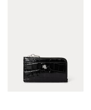クロコエンボスド レザー Lジップ カード ケース