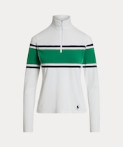 （RLX）ストライプド ストレッチジャージー クォータージップ